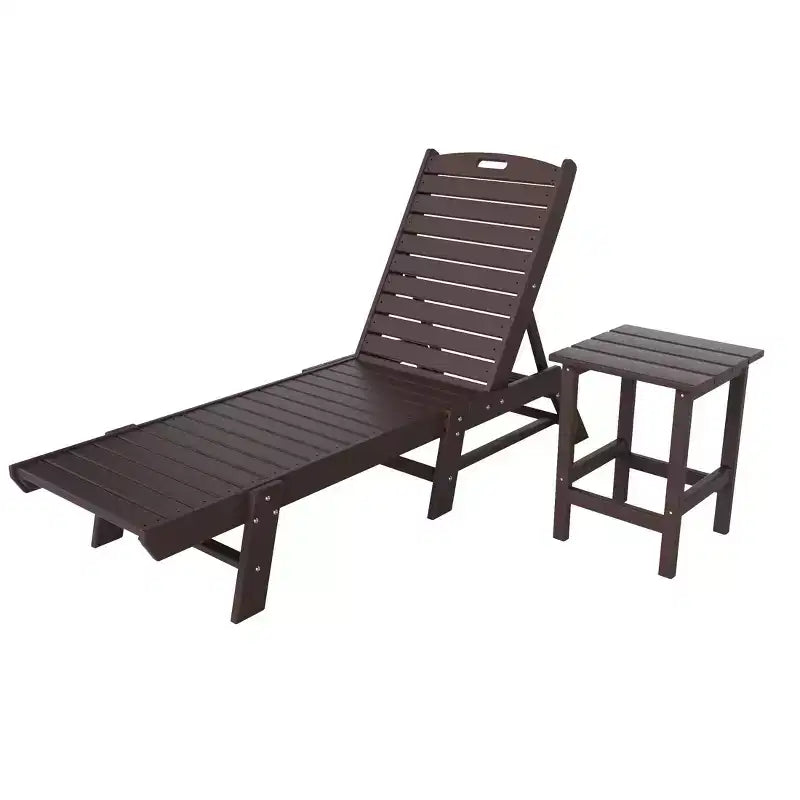 WestinTrends Ensemble de 2 chaises longues de patio en polythène avec table d'appoint