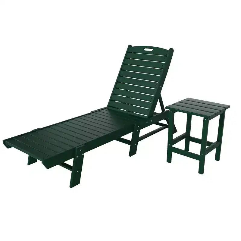 WestinTrends Ensemble de 2 chaises longues de patio en polythène avec table d'appoint