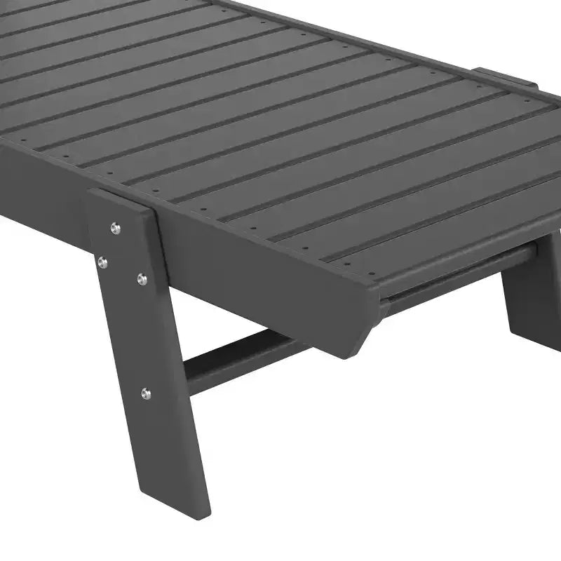 WestinTrends Ensemble de 2 chaises longues de patio en polythène avec table d'appoint