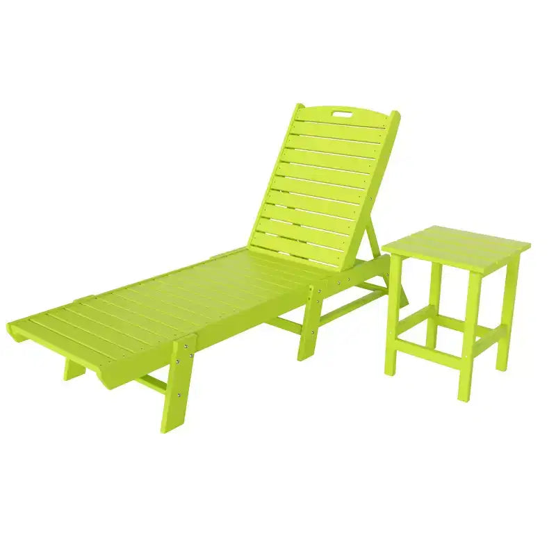 WestinTrends Ensemble de 2 chaises longues de patio en polythène avec table d'appoint