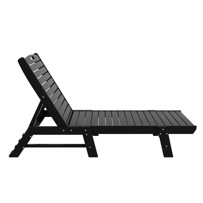 WestinTrends Ensemble de 2 chaises longues de patio en polythène avec table d'appoint