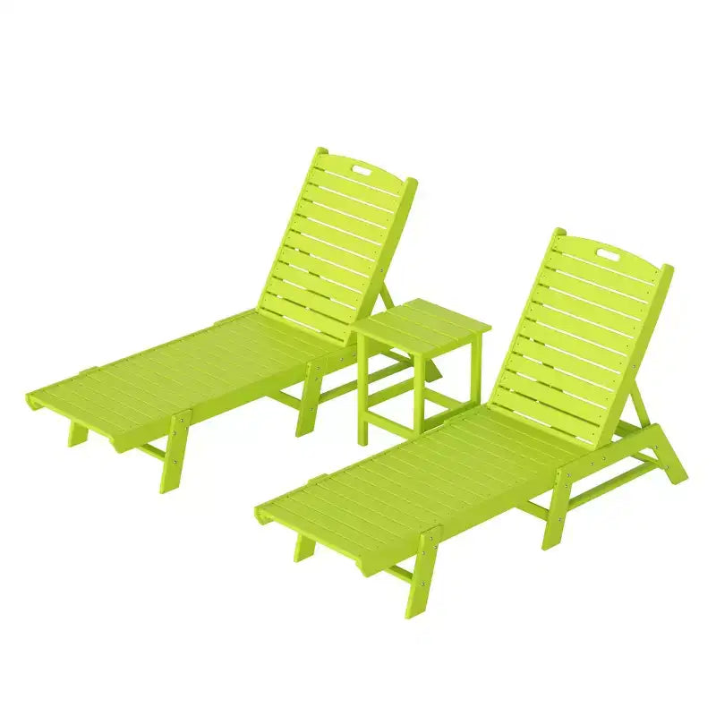 WestinTrends Ensemble de 3 pièces : chaise longue d'extérieur en polyéthylène avec table d'appoint