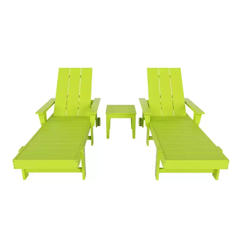 Ensemble de chaises longues inclinables modernes WestinTrends Ashore en polyéthylène avec table d'appoint