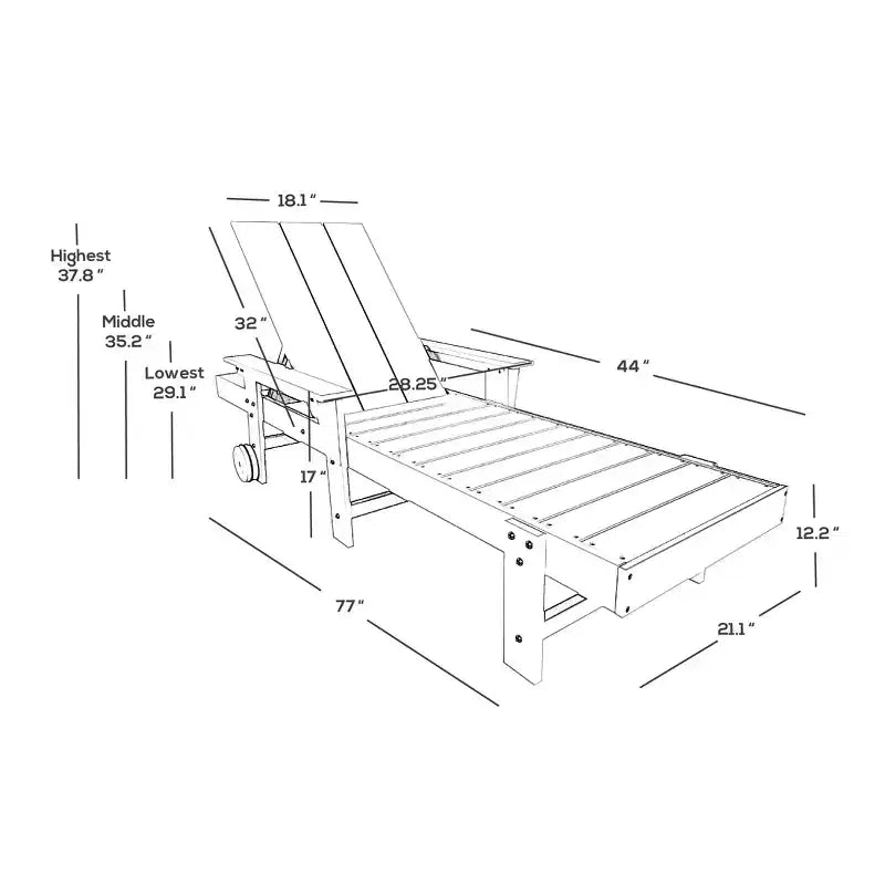 Ensemble de chaises longues inclinables modernes WestinTrends Ashore en polyéthylène avec table d'appoint