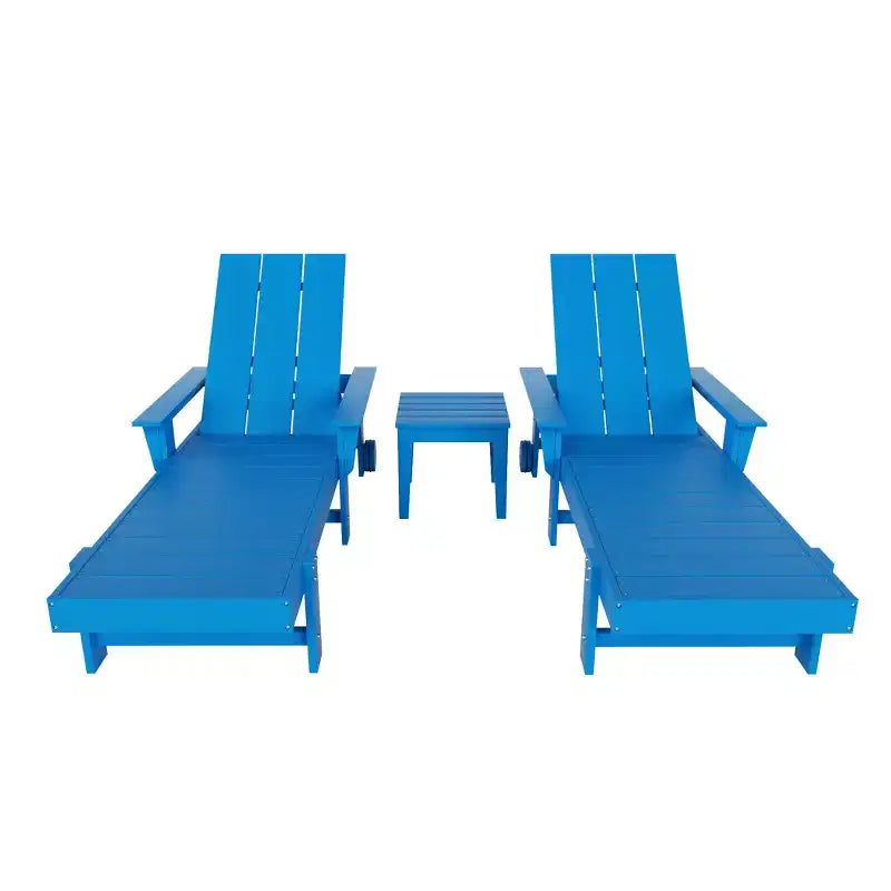 Ensemble de chaises longues inclinables modernes WestinTrends Ashore en polyéthylène avec table d'appoint