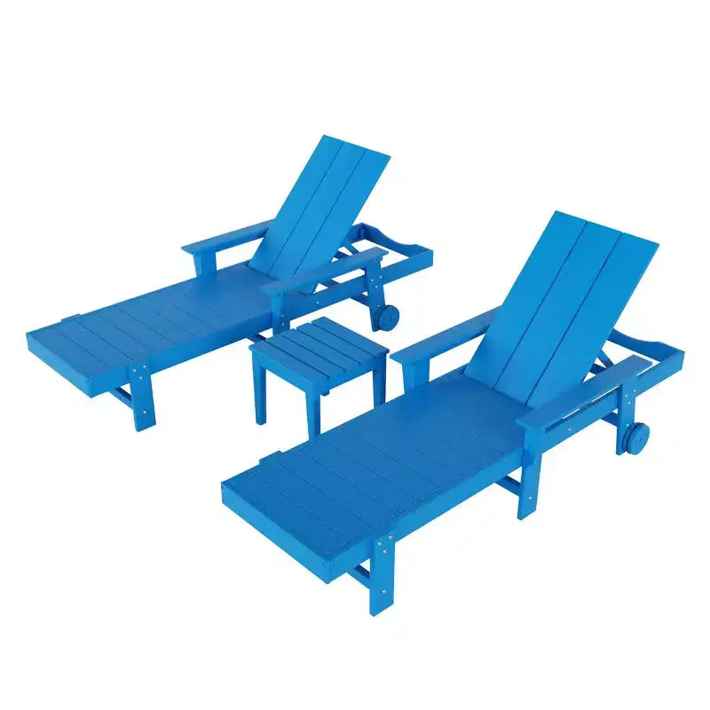 Ensemble de chaises longues inclinables modernes WestinTrends Ashore en polyéthylène avec table d'appoint