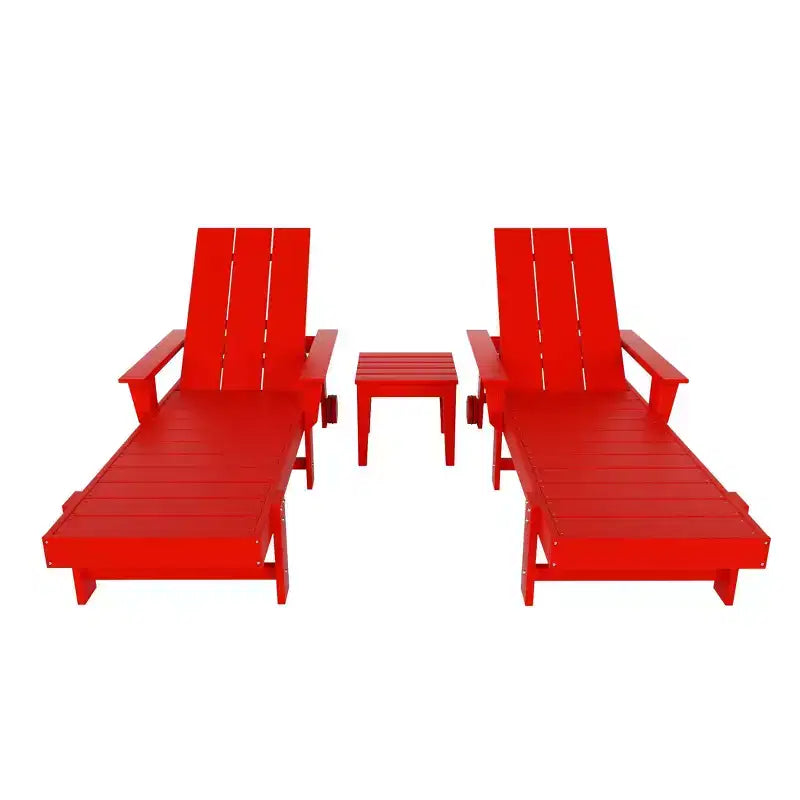 Ensemble de chaises longues inclinables modernes WestinTrends Ashore en polyéthylène avec table d'appoint