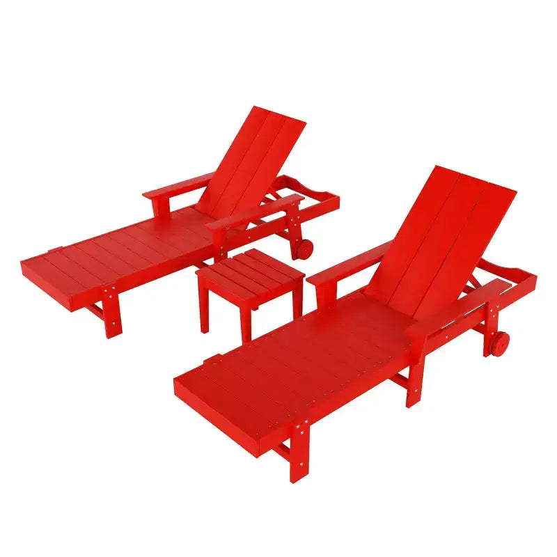 Ensemble de chaises longues inclinables modernes WestinTrends Ashore en polyéthylène avec table d'appoint