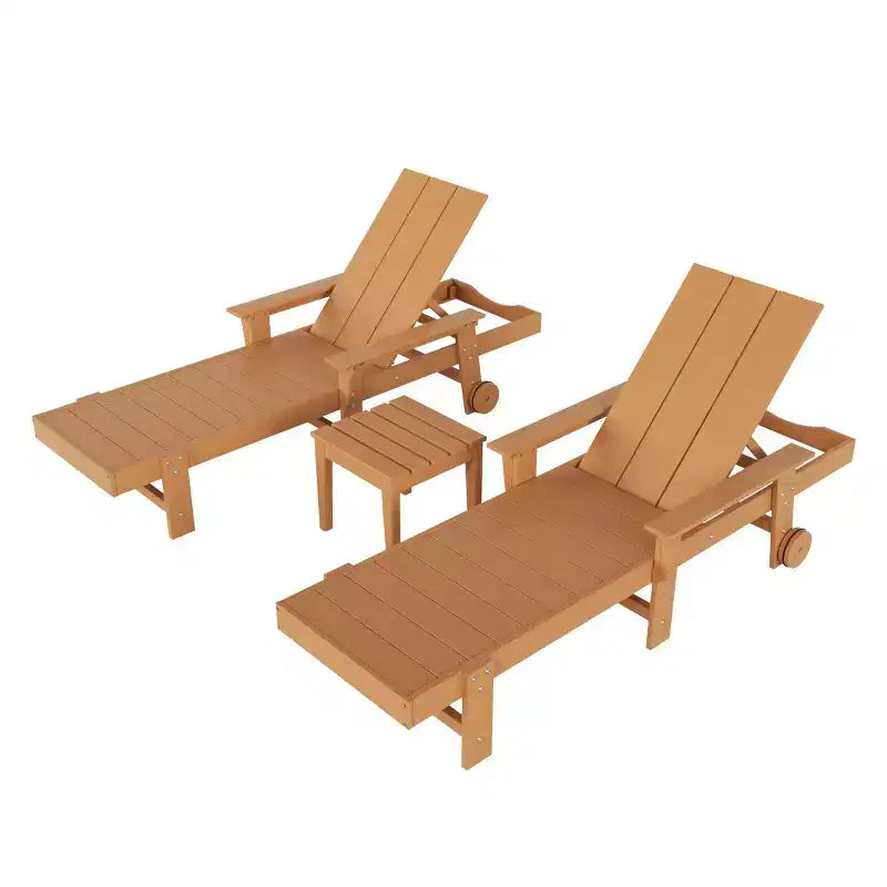 Ensemble de chaises longues inclinables modernes WestinTrends Ashore en polyéthylène avec table d'appoint