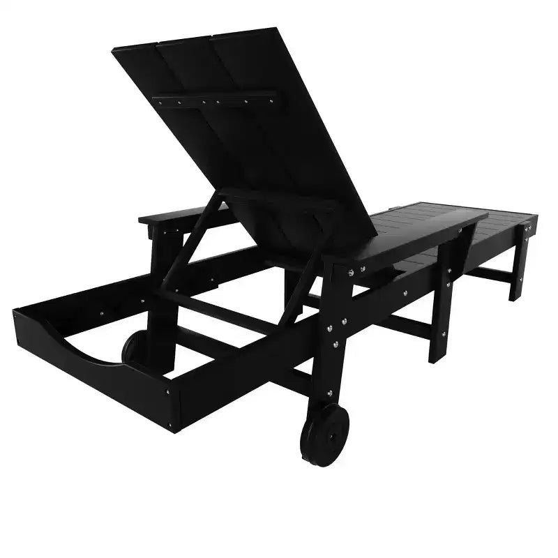 Ensemble de chaises longues inclinables modernes WestinTrends Ashore en polyéthylène avec table d'appoint