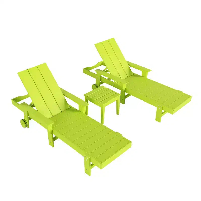 Ensemble de chaises longues inclinables modernes WestinTrends Ashore en polyéthylène avec table d'appoint