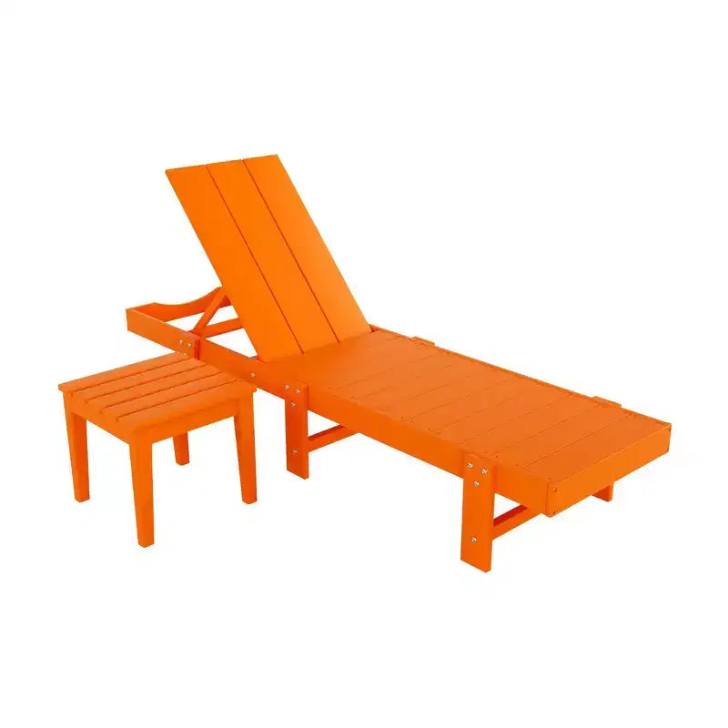 WestinTrends Ashore Chaise Longue Inclinable Moderne en Poly avec Roues et Table d'appoint incluse
