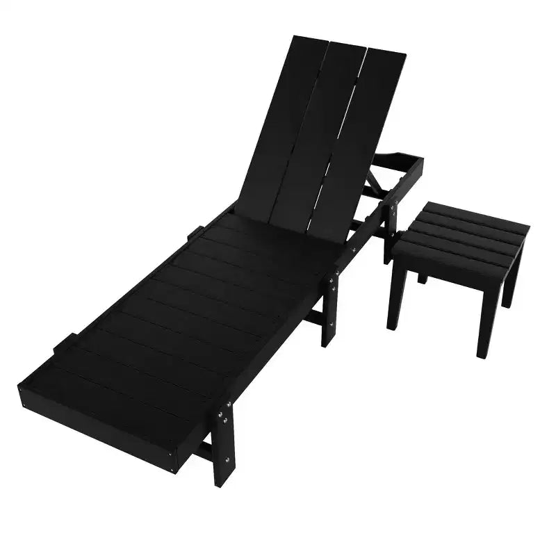 WestinTrends Ashore Chaise Longue Inclinable Moderne en Poly avec Roues et Table d'appoint incluse