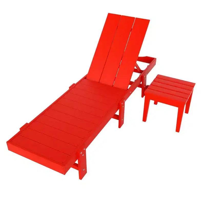 WestinTrends Ashore Chaise Longue Inclinable Moderne en Poly avec Roues et Table d'appoint incluse