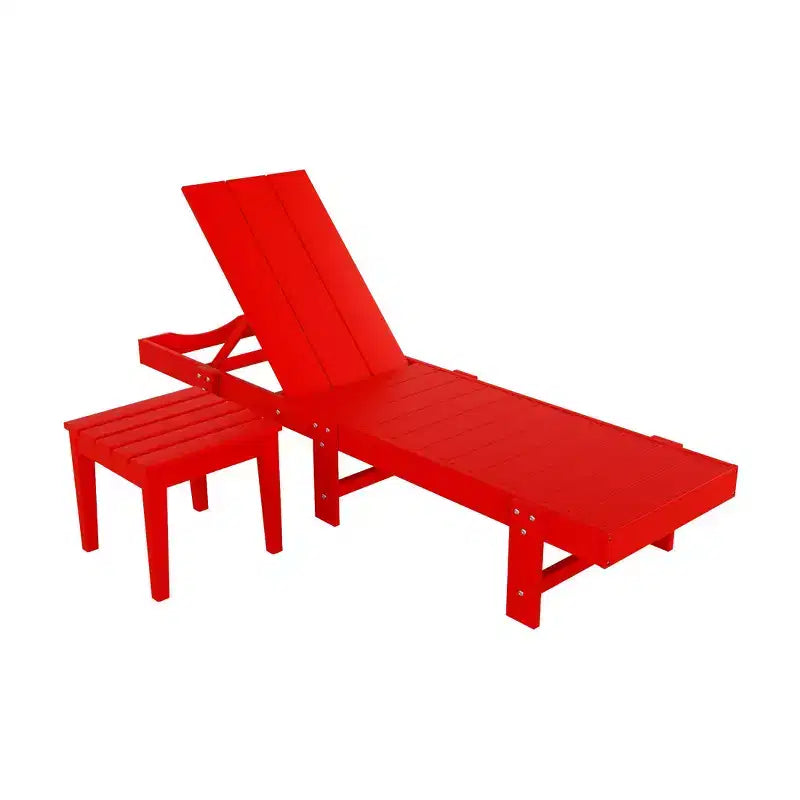 WestinTrends Ashore Chaise Longue Inclinable Moderne en Poly avec Roues et Table d'appoint incluse