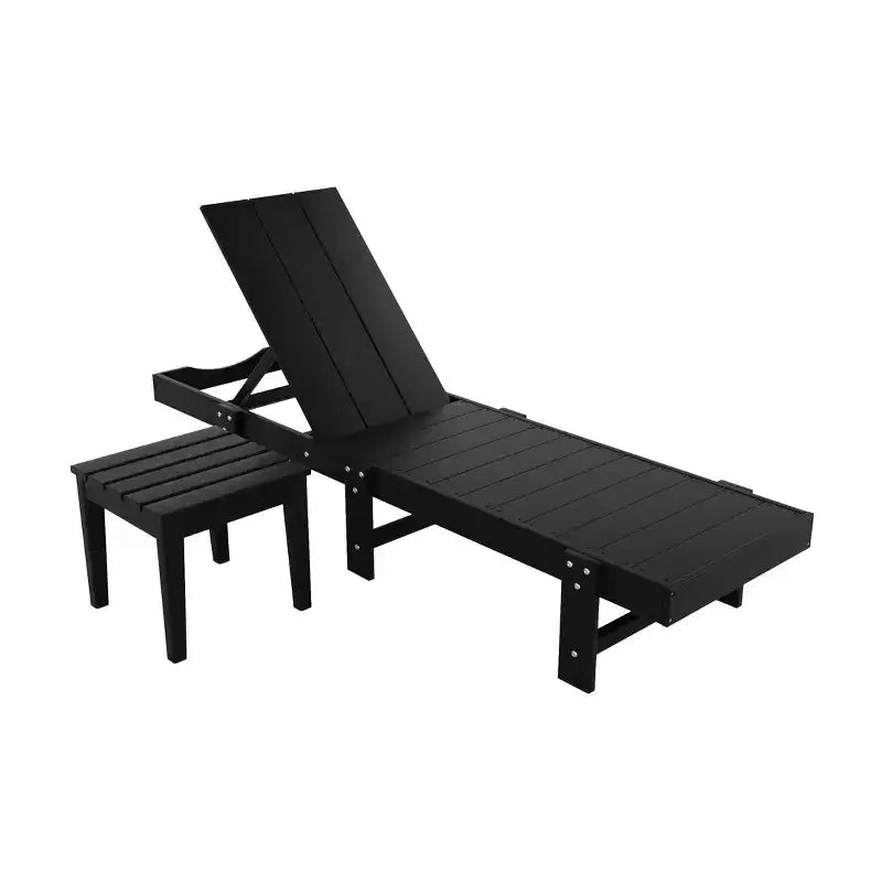 WestinTrends Ashore Chaise Longue Inclinable Moderne en Poly avec Roues et Table d'appoint incluse
