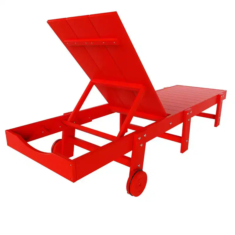 WestinTrends Ashore Chaise Longue Inclinable Moderne en Poly avec Roues et Table d'appoint incluse