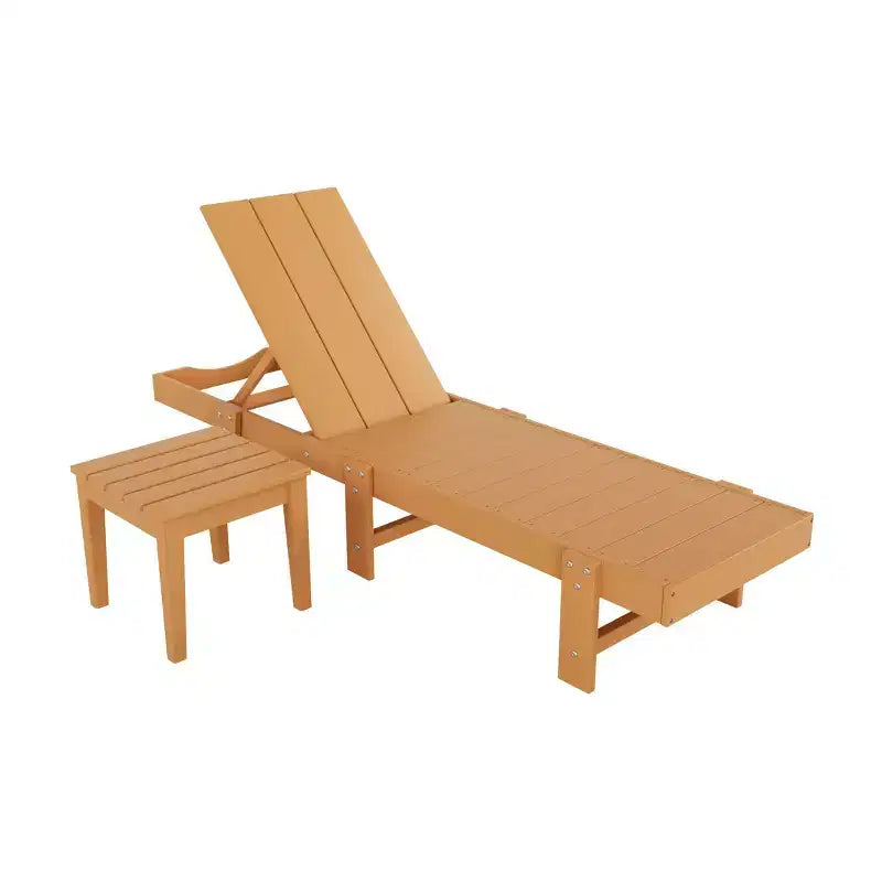 WestinTrends Ashore Chaise Longue Inclinable Moderne en Poly avec Roues et Table d'appoint incluse