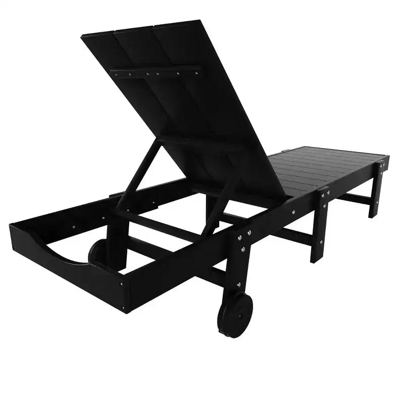 WestinTrends Ashore Chaise Longue Inclinable Moderne en Poly avec Roues et Table d'appoint incluse