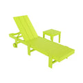 WestinTrends Ashore Chaise Longue Inclinable Moderne en Poly avec Roues et Table d'appoint incluse