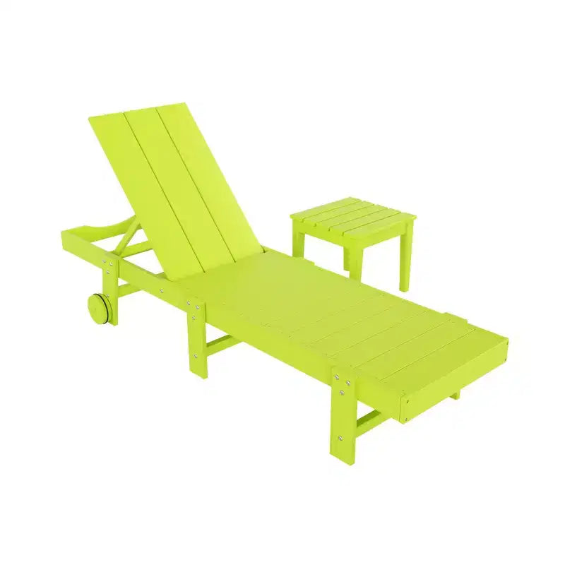 WestinTrends Ashore Chaise Longue Inclinable Moderne en Poly avec Roues et Table d'appoint incluse