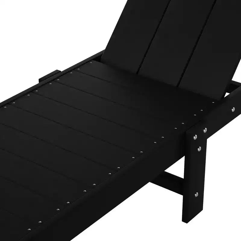 WestinTrends Ashore Lot de 2 chaises longues modernes en polyéthylène inclinables avec roues et 1 table d'appoint