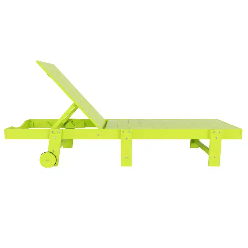 WestinTrends Ashore Lot de 2 chaises longues modernes en polyéthylène inclinables avec roues et 1 table d'appoint