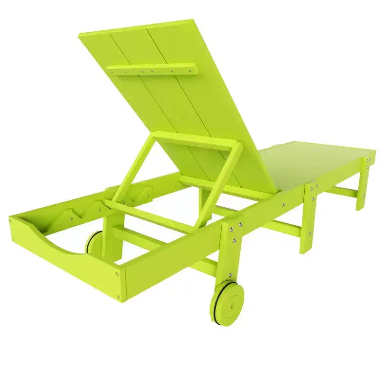WestinTrends Ashore Lot de 2 chaises longues modernes en polyéthylène inclinables avec roues et 1 table d'appoint