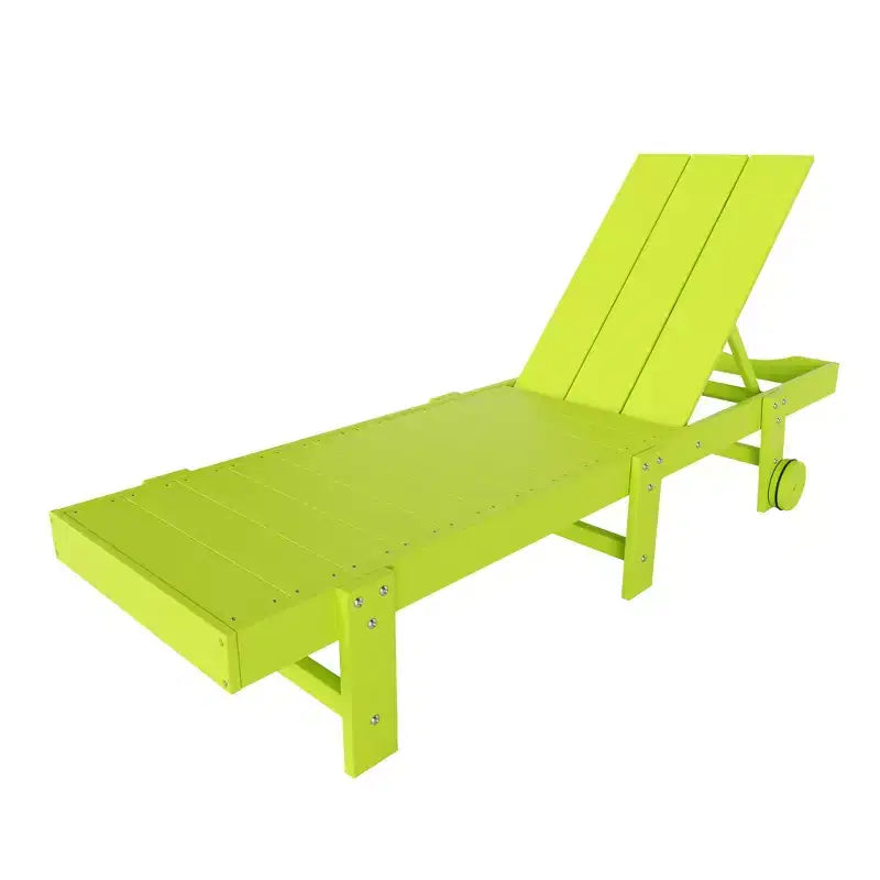 WestinTrends Ashore Lot de 2 chaises longues modernes en polyéthylène inclinables avec roues et 1 table d'appoint