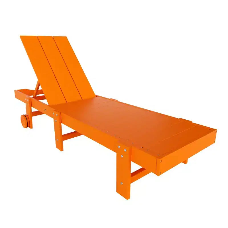 WestinTrends Ashore Lot de 2 chaises longues modernes en polyéthylène inclinables avec roues et 1 table d'appoint