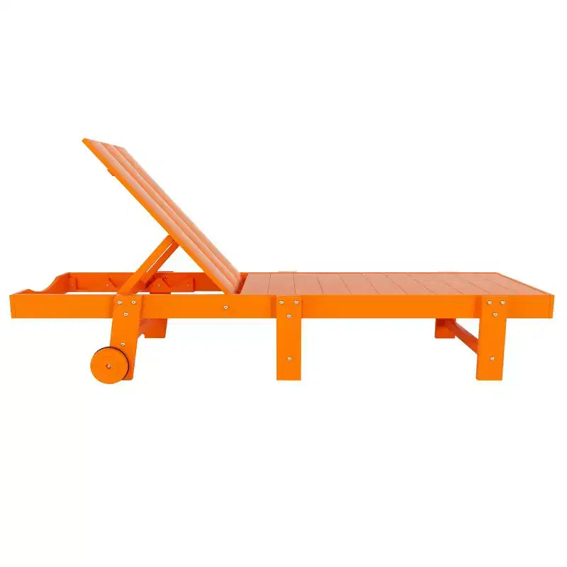 WestinTrends Ashore Lot de 2 chaises longues modernes en polyéthylène inclinables avec roues et 1 table d'appoint