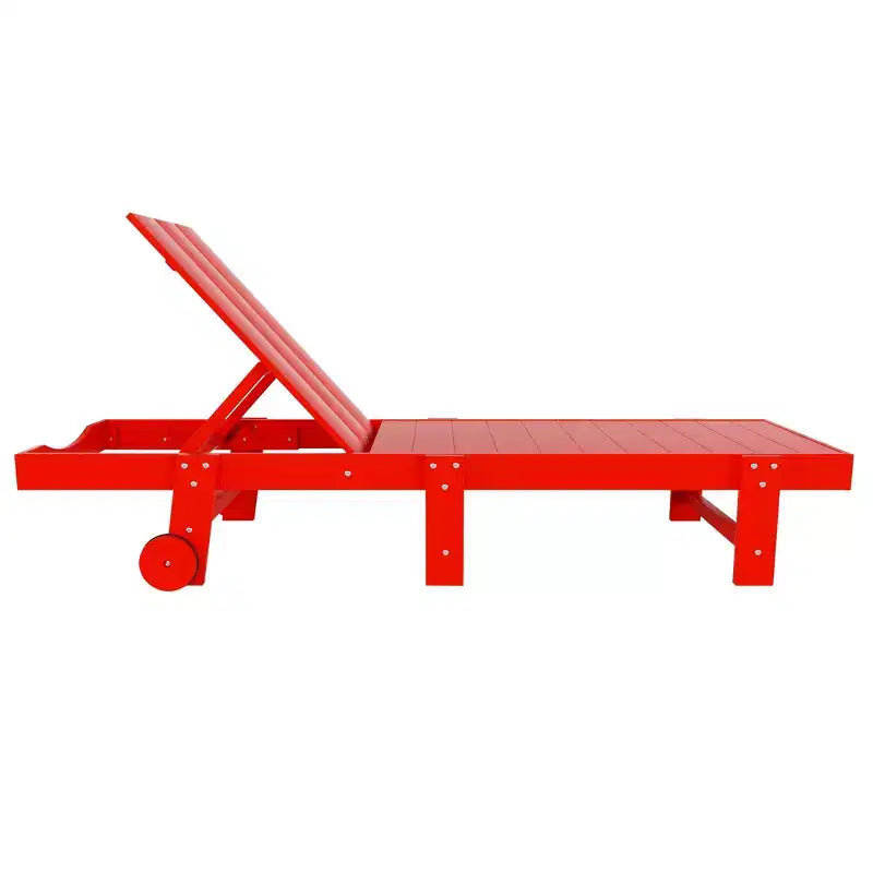 WestinTrends Ashore Lot de 2 chaises longues modernes en polyéthylène inclinables avec roues et 1 table d'appoint