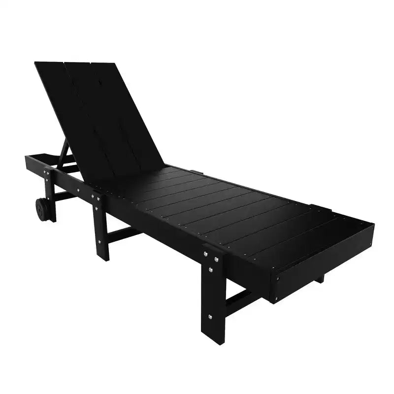 WestinTrends Ashore Lot de 2 chaises longues modernes en polyéthylène inclinables avec roues et 1 table d'appoint