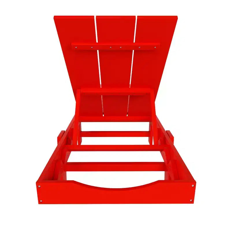 WestinTrends Ashore Lot de 2 chaises longues modernes en polyéthylène inclinables avec roues et 1 table d'appoint