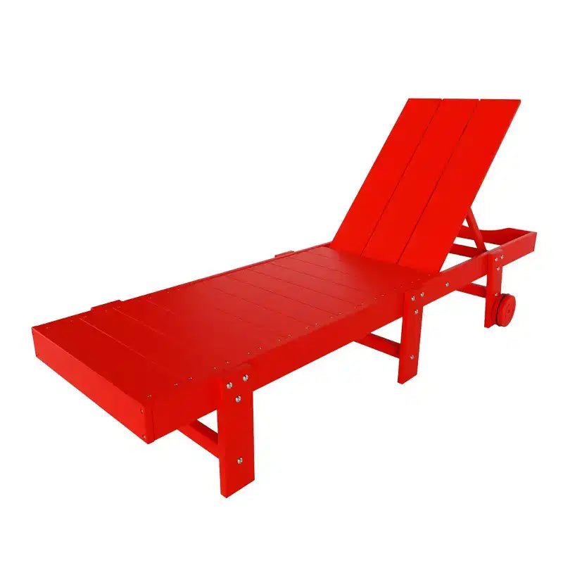 WestinTrends Ashore Lot de 2 chaises longues modernes en polyéthylène inclinables avec roues et 1 table d'appoint