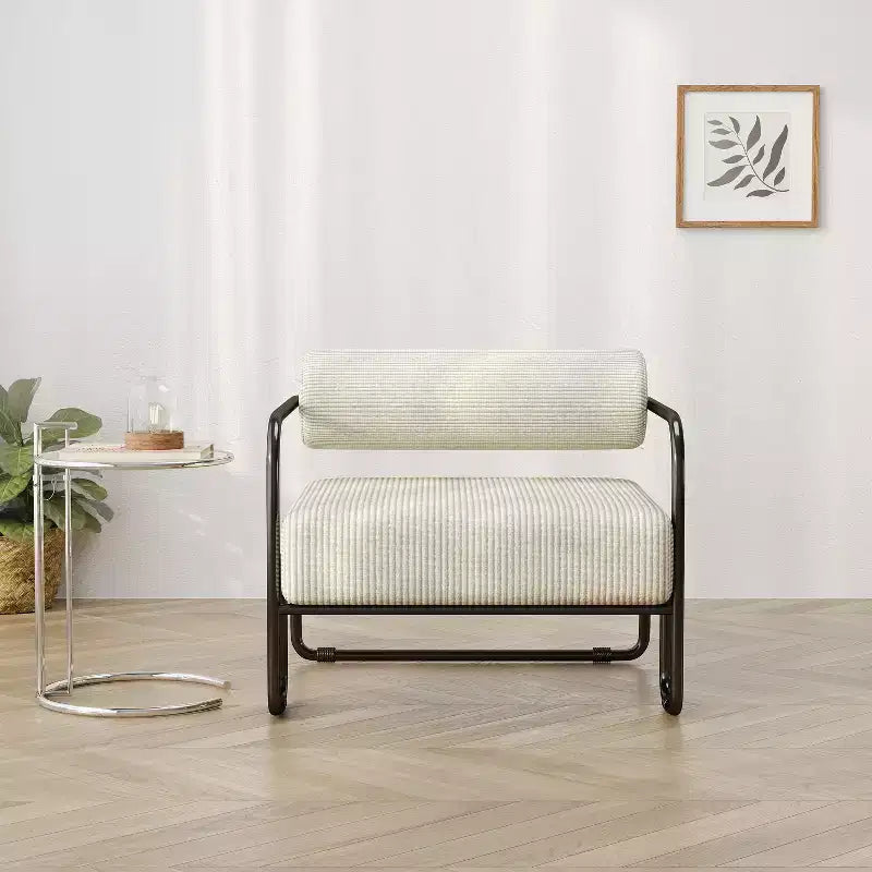 27 Modern Iron Accent Chair , Comfy Lazy Armchair for Living Room and Bedroom 4A - ModernLuxe