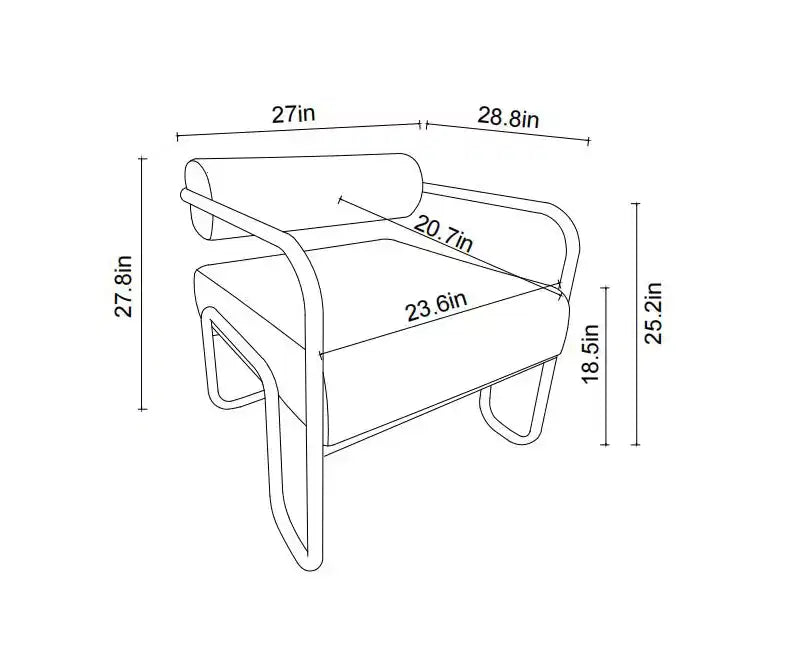 27 Modern Iron Accent Chair , Comfy Lazy Armchair for Living Room and Bedroom 4A - ModernLuxe