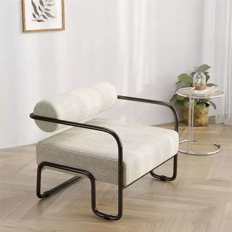 27 Modern Iron Accent Chair , Comfy Lazy Armchair for Living Room and Bedroom 4A - ModernLuxe