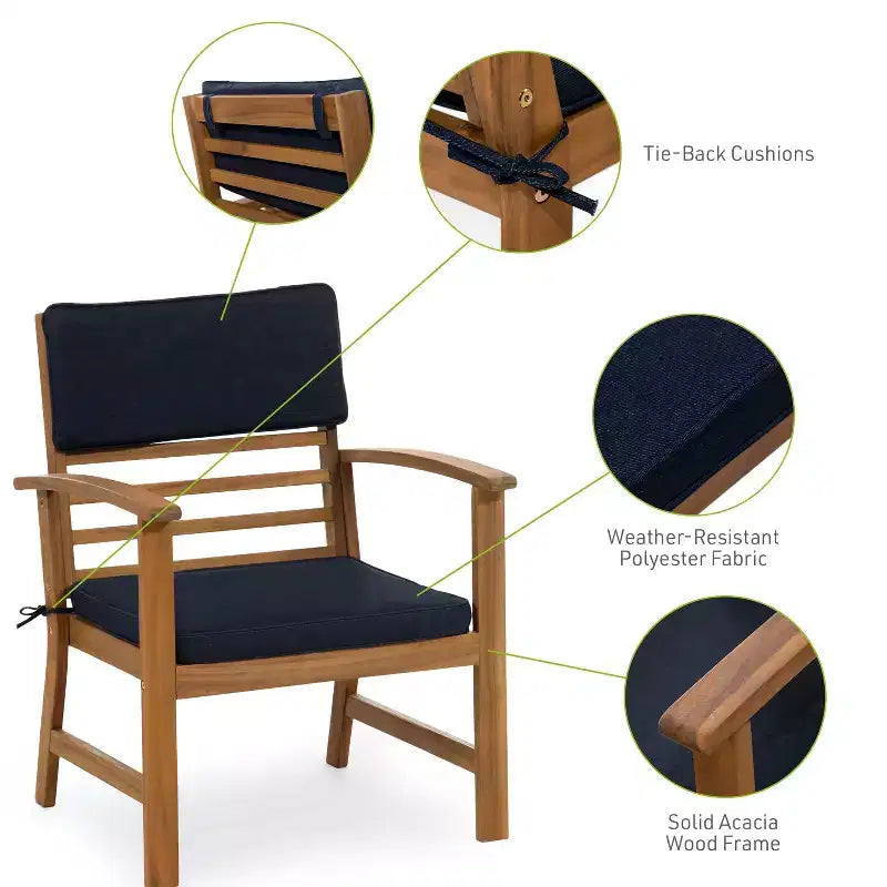 Greemotion Ensemble de conversation d'extérieur 4 pièces Hana pour petits espaces