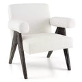 Costway 1/2 PCS Upholstered Armchair Modern Accent Chair with Natural Rubber Wood Legs
