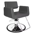 Chromium Brooklyn Professional Salon Styling Chair with High Density Foam Cushions and Steel Construction for Hair Cutting, Styling, and Perms, Gray