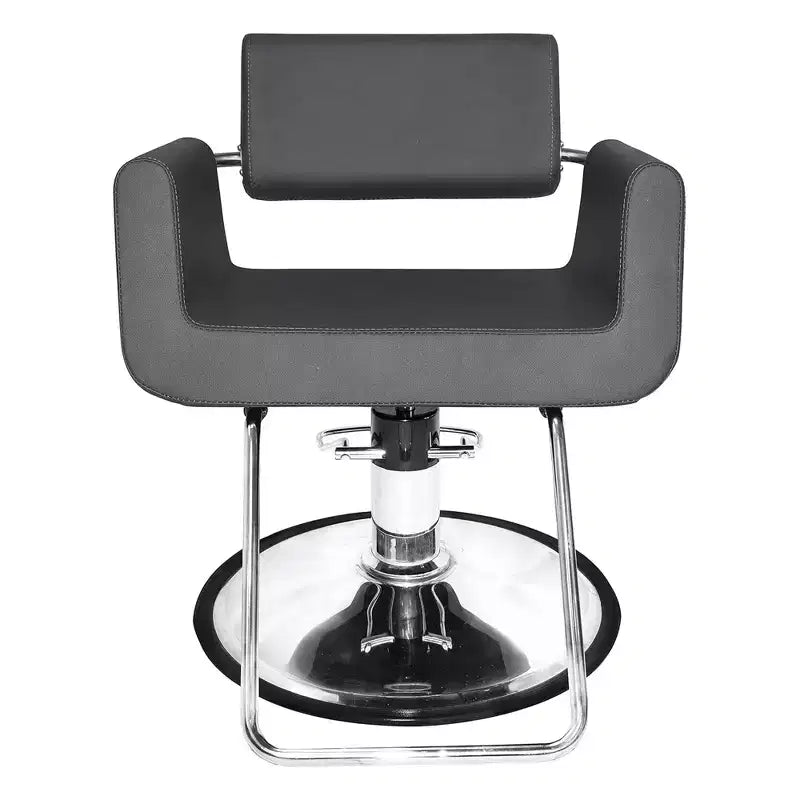 Chromium Brooklyn Professional Salon Styling Chair with High Density Foam Cushions and Steel Construction for Hair Cutting, Styling, and Perms, Gray