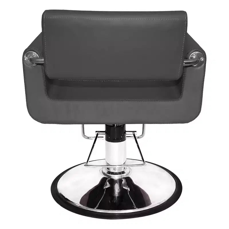 Chromium Brooklyn Professional Salon Styling Chair with High Density Foam Cushions and Steel Construction for Hair Cutting, Styling, and Perms, Gray