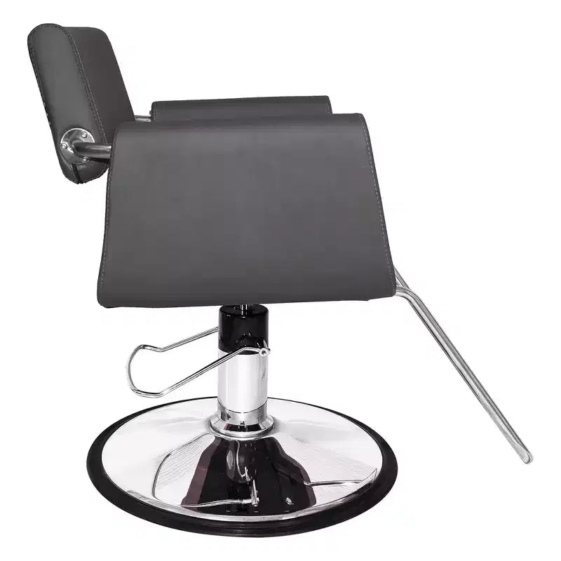 Chromium Brooklyn Professional Salon Styling Chair with High Density Foam Cushions and Steel Construction for Hair Cutting, Styling, and Perms, Gray