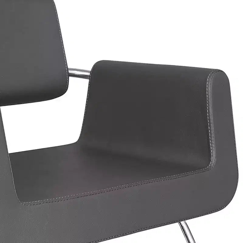 Chromium Brooklyn Professional Salon Styling Chair with High Density Foam Cushions and Steel Construction for Hair Cutting, Styling, and Perms, Gray