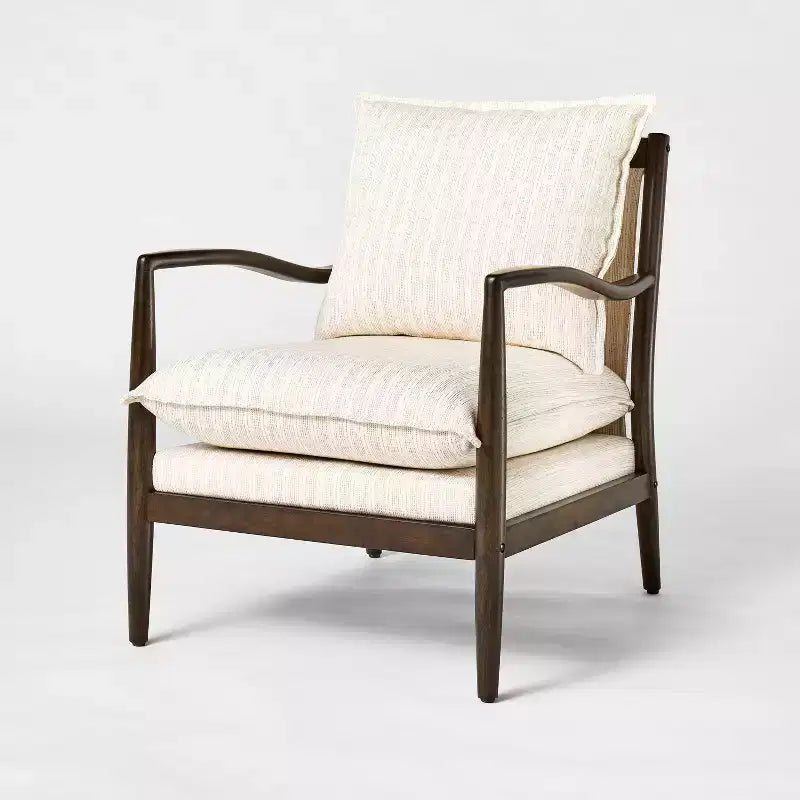 Wood Frame Pillow Top Accent Chair Cream - Threshold with Studio McGee