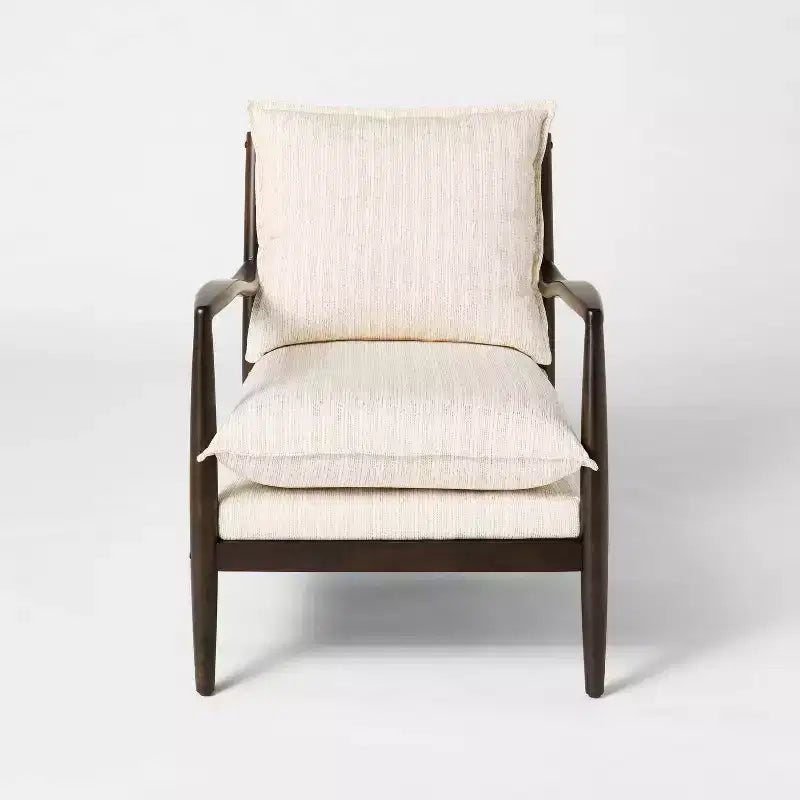 Wood Frame Pillow Top Accent Chair Cream - Threshold with Studio McGee