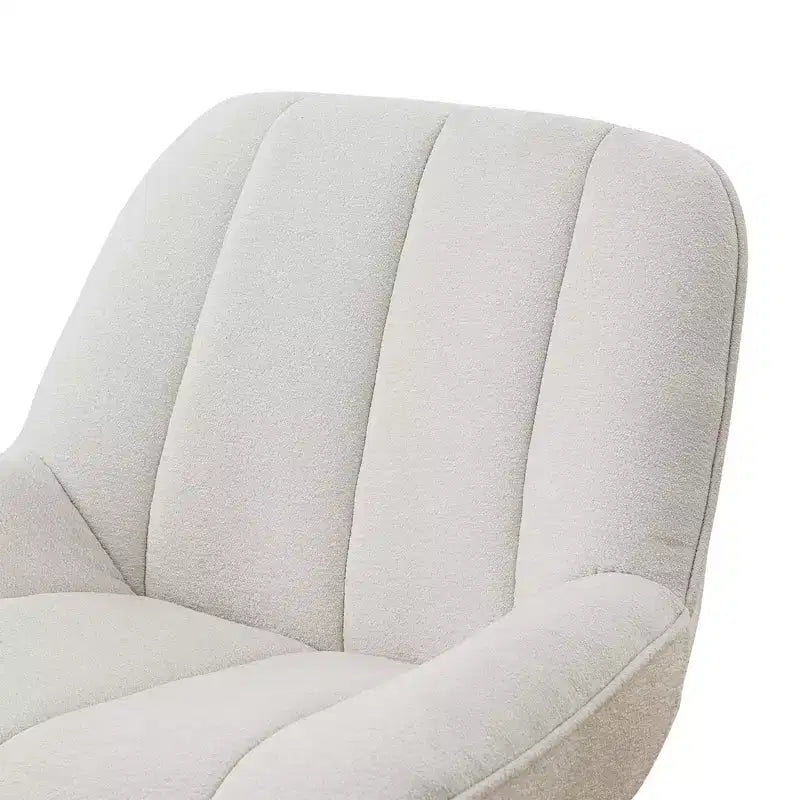 HOMLUX Modern Swivel Accent Chair Fabric Upholstered Lounge Chairs with Metal Legs Armless Sofa Chairs for Living Room&Bedroom,Off White