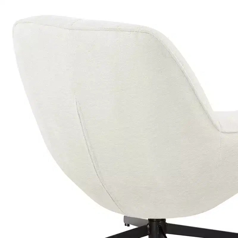 HOMLUX Modern Swivel Accent Chair Fabric Upholstered Lounge Chairs with Metal Legs Armless Sofa Chairs for Living Room&Bedroom,Off White