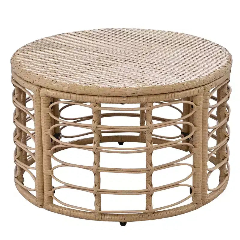 Ensemble de canapé sectionnel en rotin de 7 pièces pour patio extérieur, ensembles de conversation librement combinables avec table basse 4W, gris/beige - ModernLuxe